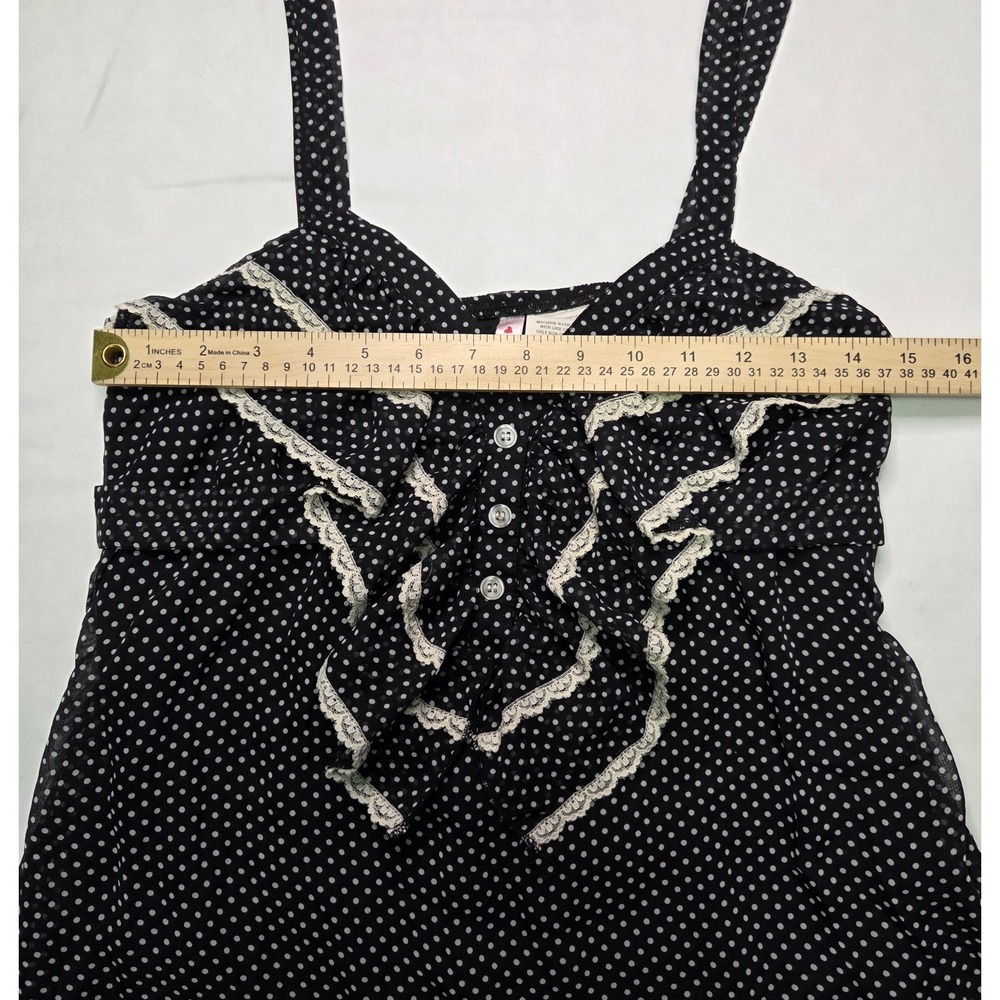 HeartSoul L Vtg Babydoll Polka Dot Cami Whimsigoth Victorian Witchy Fairy Grunge - Picture 3 of 6